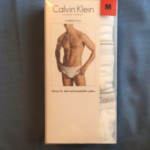 Calvin Klein 3 White Underwear Briefs